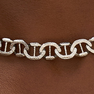 Cadena marinera ajustable en oro blanco - 9 mm