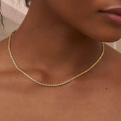 Cadena palomitas de maíz en oro amarillo (ajustable)