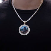 3D Photo Pendant - Baguette Circle