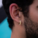 Fluted Huggie Hoop Earrings - Yellow Gold