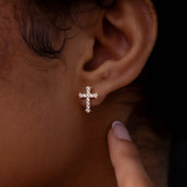 GLD Micro Cross Stud Earrings