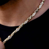 Iced Triangle Chain in Yellow Gold