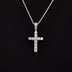 Micro Diamond Cross Pendant in White Gold