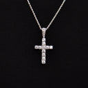 Micro Cruz de Diamantes en Oro Blanco