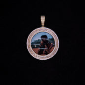 3D Photo Pendant - Baguette Circle
