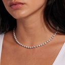 Collar de bolas heladas en oro blanco - 4 mm