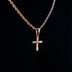 Micro Simple Cross Pendant in Rose Gold