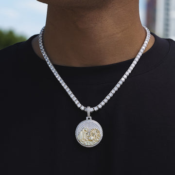 Colgante Iced Atlanta en oro blanco