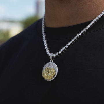 Colgante Iced Atlanta en oro blanco
