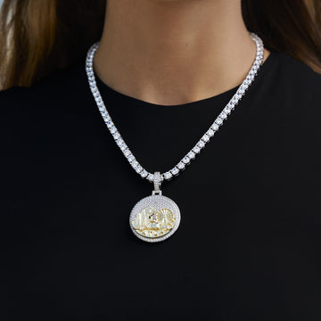 Colgante Iced Atlanta en oro blanco