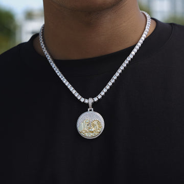 Colgante Iced Atlanta en oro blanco