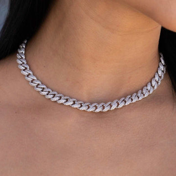 Diamond Cuban Necklace + Bracelet Bundle in White or Yellow Gold - 8.5mm