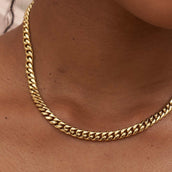 Cadena cubana de Miami en oro amarillo - 5mm