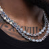 GLD X Malik Nabers Iced Multi Color Ball Chain in White Gold - 8MM