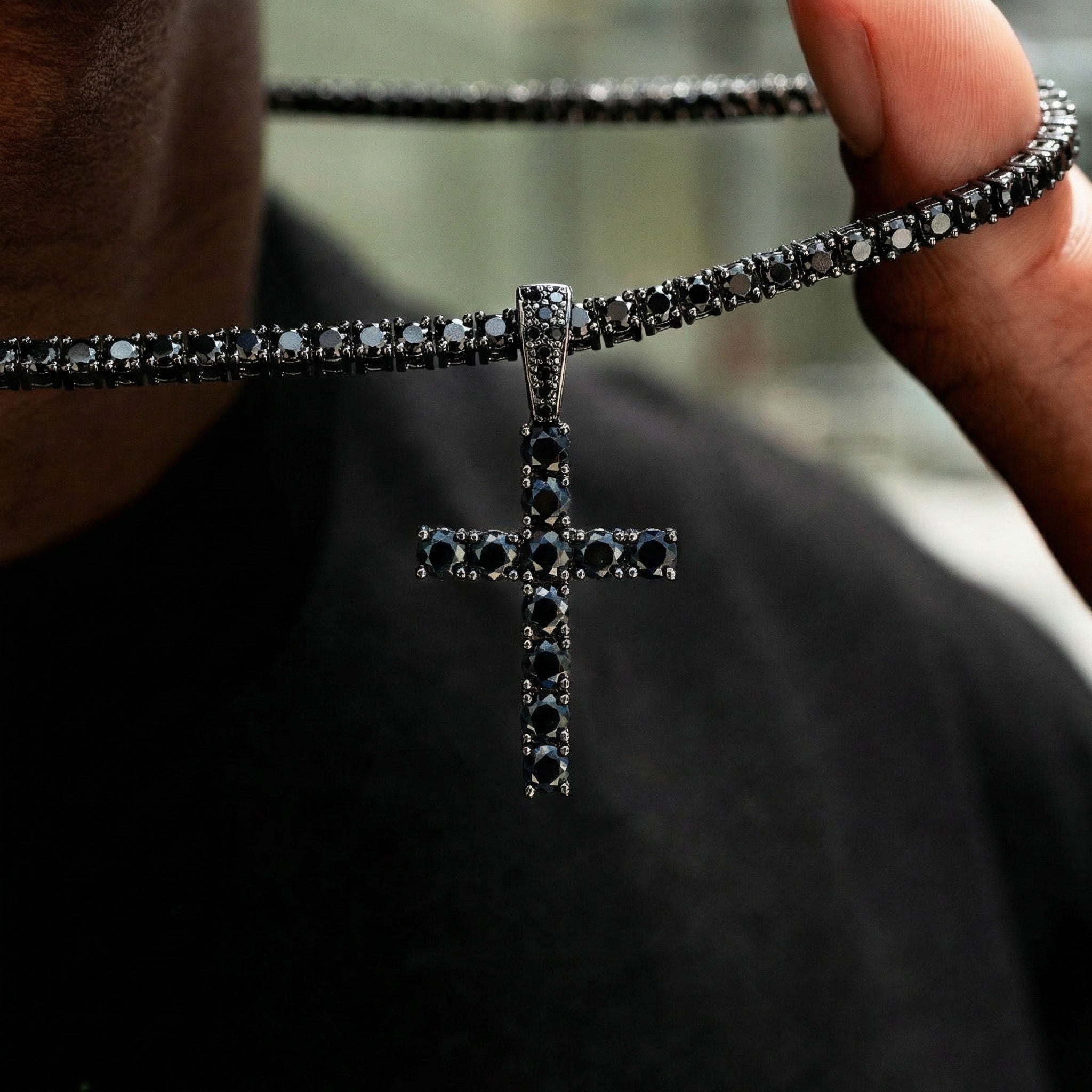 TRESSE BK×GLD Black Diamond Tennis Chain in Black - 3mm- The GLD Shop