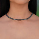Cadena Cubana Miami en Rodio Negro - 6mm