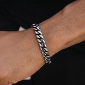 Pulsera de cadena cubana Miami en rodio negro - 8mm