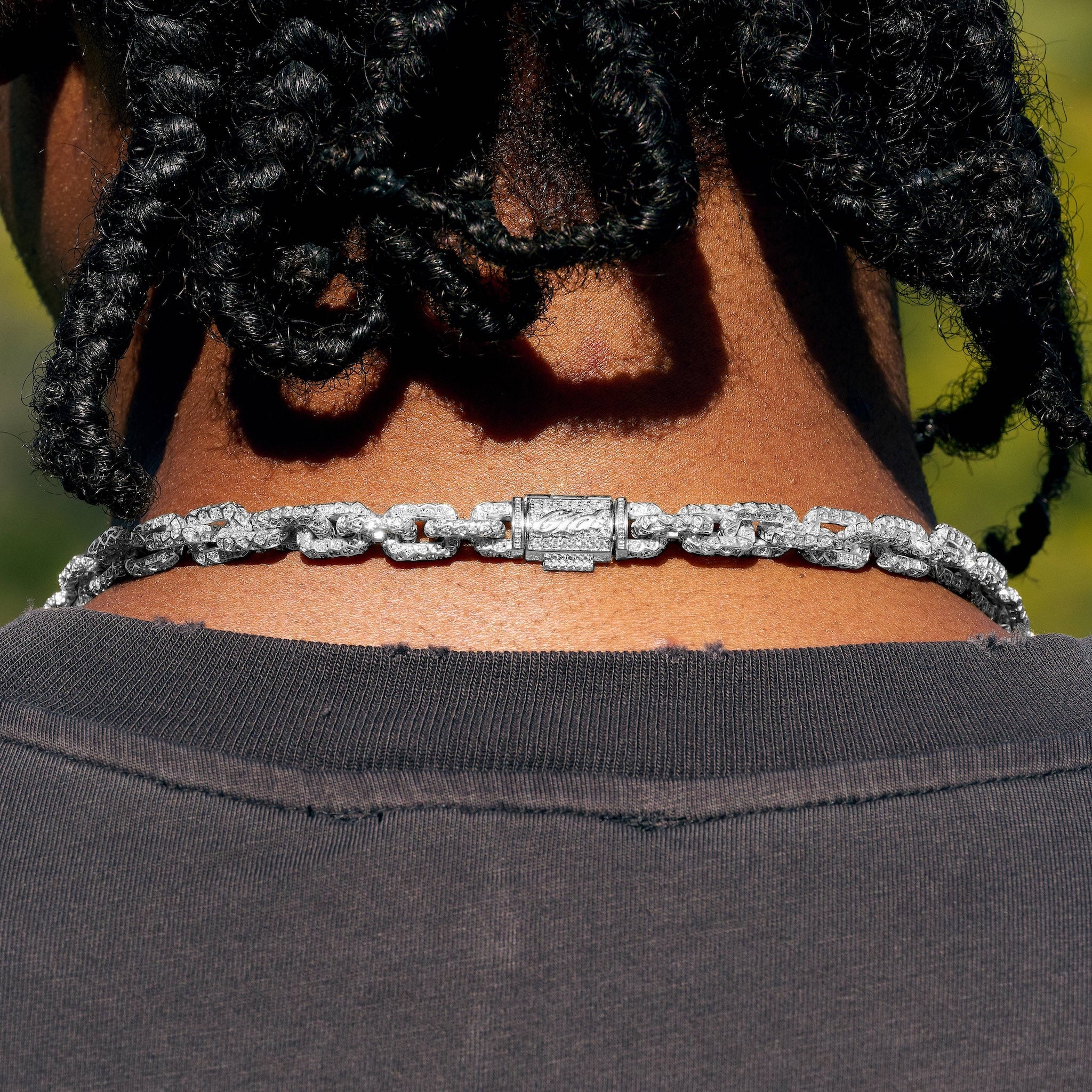 GLD X Bloody Osiris Moissanite Voronoi Link Chain in White Gold