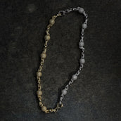 GLD X Bloody Osiris Dual Finish Lab Diamond Ball Chain in White and Yellow Solid Gold