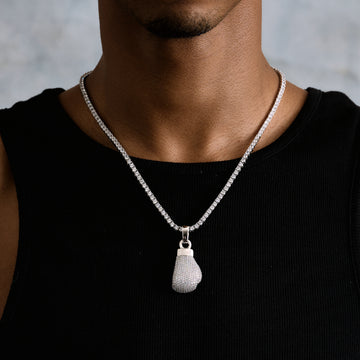Boxing Glove (Right) Pendant in White Gold