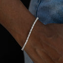Pulsera de tenis de 3 puntas de oro blanco - 2 mm