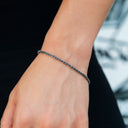 Pulsera Popcorn con corte de diamante de 2 mm en color negro