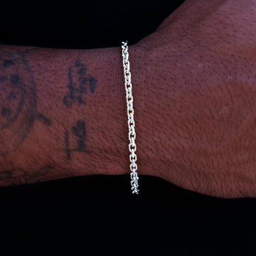 3.6MM Open Box Bracelet in White Gold