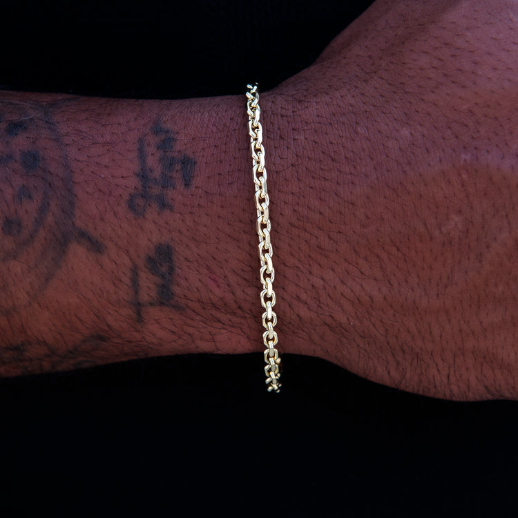 3.6MM Open Box Bracelet in Yellow Gold