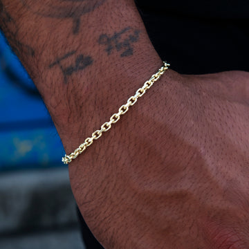 3.6MM Open Box Bracelet in Yellow Gold