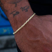 3.6MM Open Box Bracelet in Yellow Gold