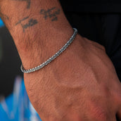 4MM Diamond Cut Popcorn Bracelet in Black