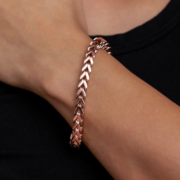 Pulsera Franco de oro rosa - 6 mm
