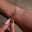 Pulsera Franco de oro rosa - 6 mm