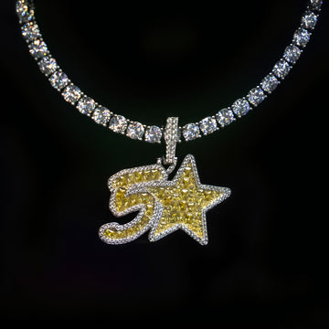 GLD X Bryce Underwood 5 Star Elite Pendant in White Gold