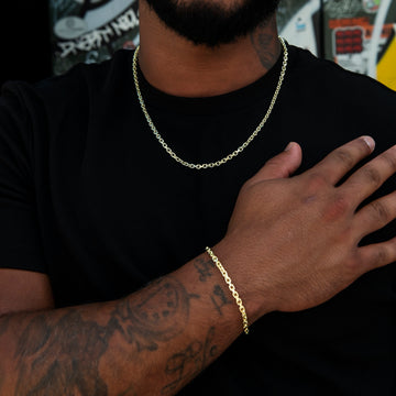 Open Box Chain + Bracelet in Yellow Gold - 3.6mm