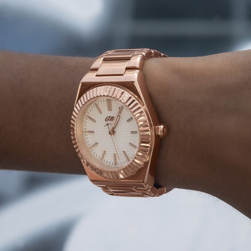 36MM Fluted Bezel Alpha Era® in Rose Gold