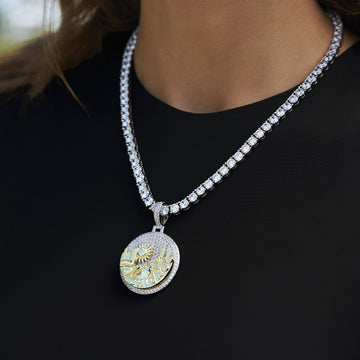Colgante Iced Chicago en oro blanco