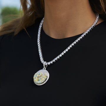 Colgante Iced Chicago en oro blanco