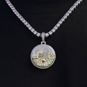Colgante Iced Chicago en oro blanco