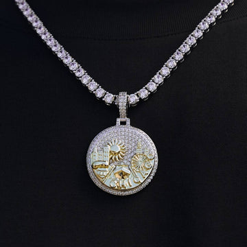 Colgante Iced Chicago en oro blanco