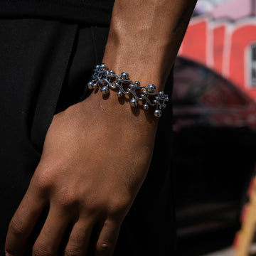 Circular Chain Bracelet in White Gold