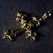 GLD X Bloody Osiris Large Cross Pendant in Yellow Gold Vermeil