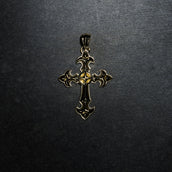 GLD X Bloody Osiris Large Cross Pendant in Solid Yellow Gold