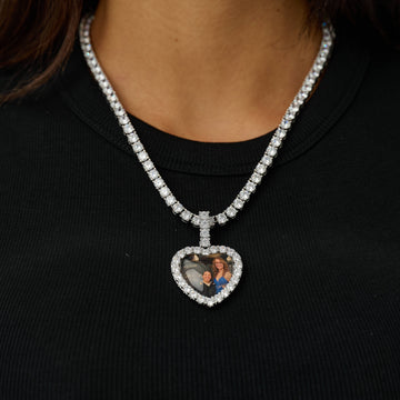 3D Photo Pendant - Iced Heart