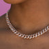 Collar Cubano de Diamantes en Oro Rosa/Blanco - 8.5mm
