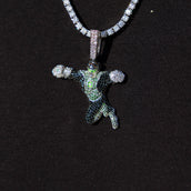 Green Lantern Body Official DC Comics Pendant in White Gold