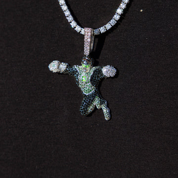 Green Lantern Body Official DC Comics Pendant in White Gold