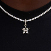 Houston Astros Micro Logo Pendant - Yellow Gold