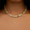Diamond Multi Color Round Stone Chain in Rose Gold - 8MM