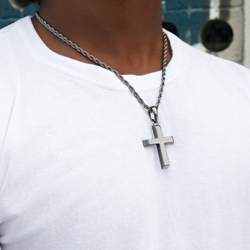 Simple Cross Pendant in Black